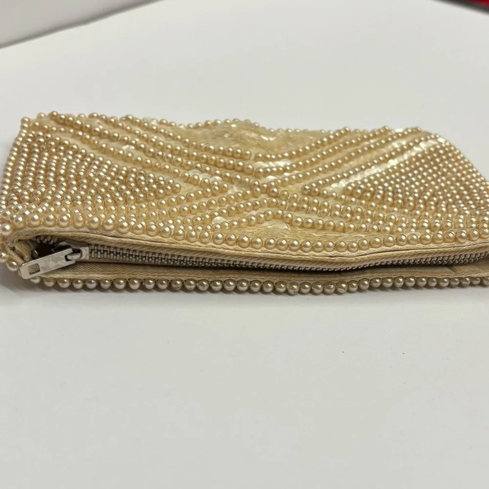 Vintage beaded and sequined coin purse pouch